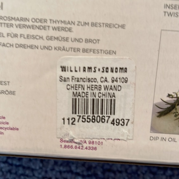 Chef’n Herb Wand Herbal Basting Brush Wand and  Ceramic Tray Williams & Sonoma. - Picture 9 of 12